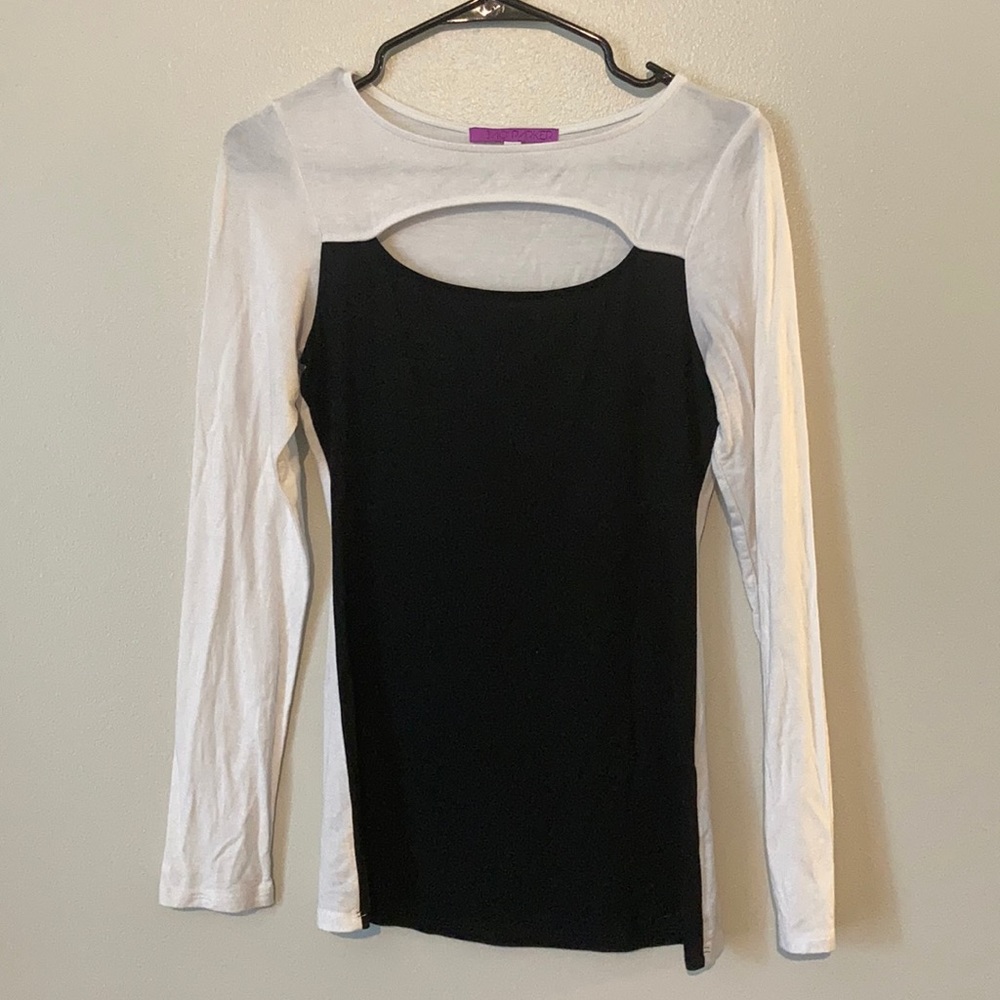 Jac Parker Black & White Keyhole Long Sleeve